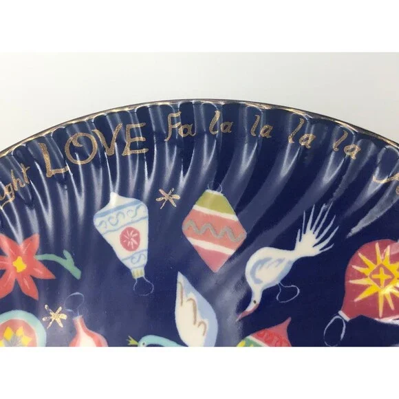 Anthropologie Art of Danielle Kroll Making Spirits Bright Dessert Plate Holiday - Picture 4 of 8